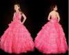 Pink Halter Ball Gown Ruched Little Girls Beauty Pageant Dresses Floor Length