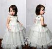 Crew Neck Pleats Zipper Organza Unique Flower Girl Dresses , Ankle Length Ball Gown