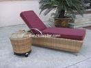 Waterproof Cane Sun Lounger , Resin Wicker Chaise Lounge Set