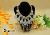 Bling Bling Bib Crystal Diamante Collar Beaded Necklace With Gold Chain