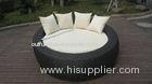 Black Outdoor Rattan Daybed , Garden Patio Round Lounge Bed