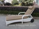 Comfortable All Weather Mobile Rattan Sun Lounger With Wheel