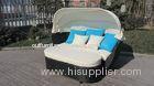 Roofed Outdoor Rattan Daybed , Wicker Conservatory Furniture