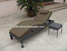 Outdoor Patio Rattan Sun Lounger , Balcony Dark Brown Lounger