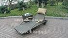 Modern Rattan Sun Lounger , Folding Lounger With Side Tea Table