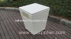 All Weather White PE Rattan Storage Box White Aluminum Frame