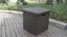 Home Storeroom Black Resin Wicker Storage Box With White Cushion