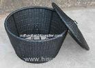 Hand-Woven Plastic Resin Wicker Storage Box For Home Outdoor Garden