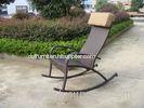 Hand-Woven Brown Resin Wicker Rocking Chair For Outdoor Garden