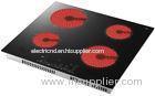 4 Heating Zone Black Crystal Glass Ceramic Cooktop / Four Burner Ceramic Cooker Touch Control
