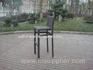 Resin Wicker Bar Set With Cushion , Black Bar Table With Glass