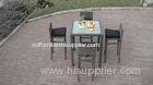 Metal Frame Bistro / Pool Bar Set , Resin Wicker Patio Furniture