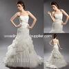 Graceful Mermaid Sweetheart Organza Wedding Dresses with Beaded Crystal Bow