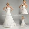 Custom Graceful Pleated Satin Strapless Wedding Gowns in Ivory , Red , Pink
