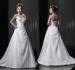 Summer / Spring A Line Satin Strapless Wedding Gowns Court Train with Beaded Twist Knot