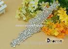 Clear Stone Sew on Rhinestone Wedding Appliques , Bridal Beaded Appliques