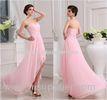 Floor Length High Low Pink Chiffon Womens Prom Dresses with Open Back