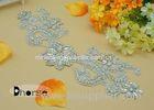 Bling Bling Iron On Rhinestone Beaded Applique For Wedding Dress