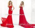 Red Mermaid Sweetheart One Shoulder Celebrity Prom Dresses for Summer , Spring