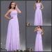 Light Purple One Strap Bridesmaid Wedding Dresses / Pleated Bridesmaid Ball Gowns