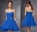 Blue Graceful Sweetheart Girls Homecoming Dresses with Beaded Crystal Sash