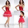 Customized Romantic Organza Ball Gown Girls Homecoming Dresses in Red