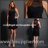 Black High NeckIllusion Neckline Prom Dress / Short Formal Evening Dresses