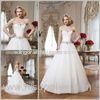 Romantic Tulle Pleated Chapel Train Wedding Dresses with Sweetheart Neckline