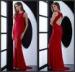 Mermaid Stretch Sheer Beaded Celebrity Prom Dresses / Back Split Front Maxi Dress