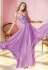 Graceful Chiffon Purple Womens Prom Dresses Floor Length Custom Made