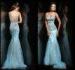 Mermaid Spaghetti Strap Celebrity Prom Dresses with Sweep Train / V neck