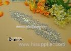 Custom Clear Crystal Rhinestone Sew On Applique For Wedding Dress