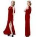 Stretch Split Front Crew Neck Womens Evening Dresses for Prom , Party