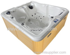 Square inground pool outdoor spa hot tub with overflow system