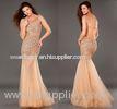 Crew Neck Open Back Evening Dresses Sequins Rhinestone Full Length Prom Dress