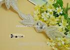 Wings Design Iron On Rhinestone Trim For Wedding Dress , Rhinestone Chain