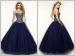 Dark Blue Tulle Beaded Princess Quinceanera Dresses with Sweetheart Neckline