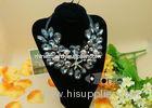 Black Bling Chunky Crystal Beaded Collar Necklace For Party Dress