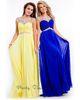 Yellow Round Neck Womens Evening Dresses , Sweetheart Beaded Floor Length Dresses