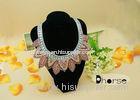 Decorative Rhinestones Seed Bead Collar Necklace , Fashion Collar Necklace