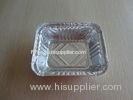 Silver Rectangle FDA Aluminum Foil Takeaway Containers For Frozen Ready Meals