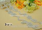 Handmade Flower Design Bridal Rhinestone Beaded Trim For Wedding Dress