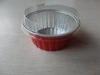 150ml disposable Foil casserole dishes red Coated round shape with lid