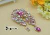 Purple Large Vintage Rhinestone Brooches , Rhinestone Brooch Pin For a Wedding