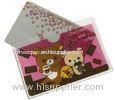 Customized cute printing transparent PVC plastic card holder / ID card holder