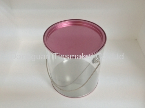 PVC bucket with tinplate lid and bottom
