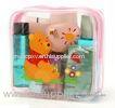 Clear make up travel 0.4 mm PVC cosmetic bag with lovely offset printting