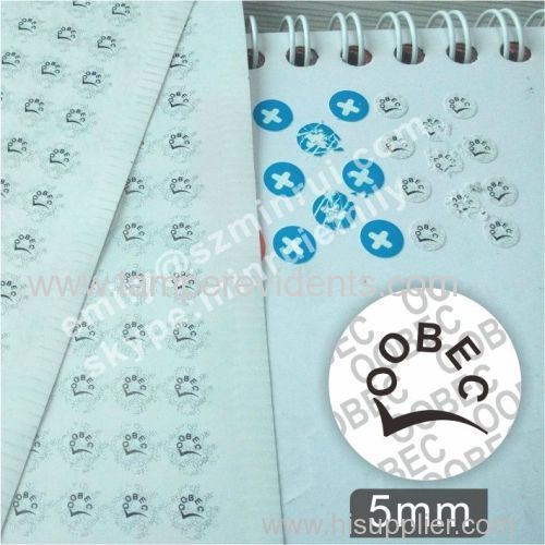 Custom eggshell warranty seal sticker for screw covers