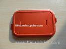 Red coated Disposable aluminum foil lids for inflight catering , Supermarket foil lid