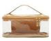 Gold plastic travel cosmetic make up toiletry bag / PVC makeup bags